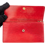 Louis Vuitton Rouge Epi Leather Sarah Wallet