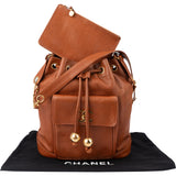 Chanel Caviar Leather 24K Gold Bucket Crossbody Bag