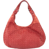 Bottega Veneta Red Intrecciato Leather Hobo Bag