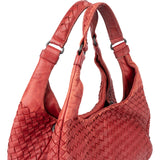 Bottega Veneta Red Intrecciato Leather Hobo Bag