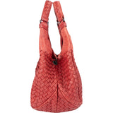 Bottega Veneta Red Intrecciato Leather Hobo Bag