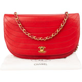 Chanel Stitching Lambskin 24K Gold Single Flap Shoulder Bag