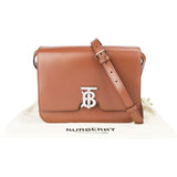 Burberry Brown Leather SM TB Box Crossbody Bag