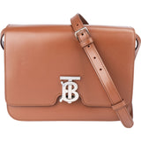 Burberry Brown Leather SM TB Box Crossbody Bag