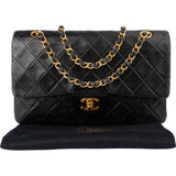 Chanel Quilted Lambskin 24K Gold Medium Double Flap Crossbody Bag