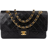 Chanel Quilted Lambskin 24K Gold Medium Double Flap Crossbody Bag