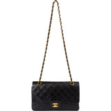 Chanel Quilted Lambskin 24K Gold Medium Double Flap Crossbody Bag