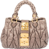 Miu Miu Quilted Leather City Handbag