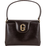 Gucci Brown Leather Turnlock Handbag