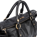 Miu Miu Black Leather City Handbag
