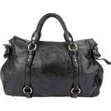 Miu Miu Black Leather City Handbag