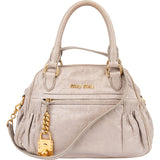 Miu Miu Grey Leather City Handbag