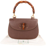 Gucci Brown Leather Bamboo Handbag