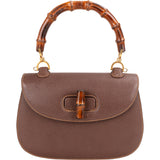 Gucci Brown Leather Bamboo Handbag