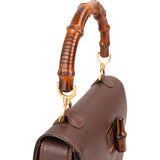 Gucci Brown Leather Bamboo Handbag