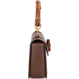 Gucci Brown Leather Bamboo Handbag