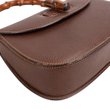 Gucci Brown Leather Bamboo Handbag