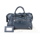 Balenciaga Blue Leather City Handbag