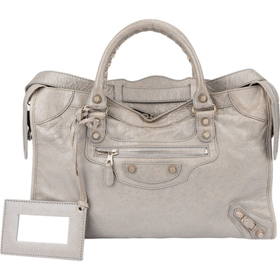 Balenciaga Grey Leather City Handbag