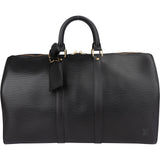 Louis Vuitton Noir Epi Leather Keepall 45