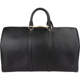 Louis Vuitton Noir Epi Leather Keepall 45