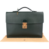 Louis Vuitton Vert Taiga Leather Serviette Kourad Business Handbag