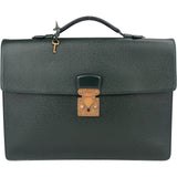 Louis Vuitton Vert Taiga Leather Serviette Kourad Business Handbag