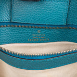 Gucci Blue Leather Swing Handbag