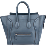 Celine Blue Leather Luggage Handbag