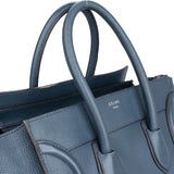 Celine Blue Leather Luggage Handbag