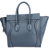 Celine Blue Leather Luggage Handbag