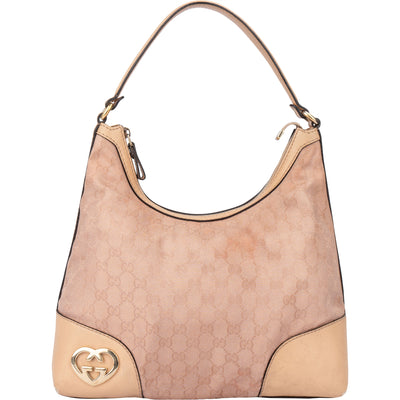 Gucci GG Monogram Heart Britt Hobo Bag - vintageandkickz
