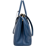 Prada Blue Saffiano Leather Galleria Handbag