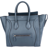 Celine Blue Leather Luggage Handbag