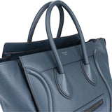 Celine Blue Leather Luggage Handbag