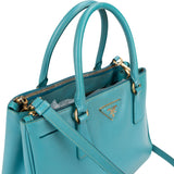 Prada Turquoise Saffiano Leather Galleria Handbag