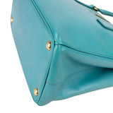 Prada Turquoise Saffiano Leather Galleria Handbag