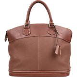 Louis Vuitton Leather Lockit MM Suhali Sienne Handbag