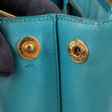 Prada Turquoise Saffiano Leather Galleria Handbag