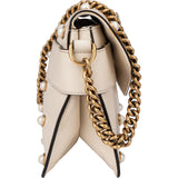 Gucci White Leather Queen Margaret Bee Crossbody Bag
