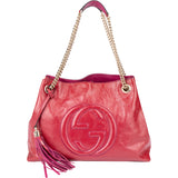 Gucci Pink Patent Leather GG Soho Crossbody Bag