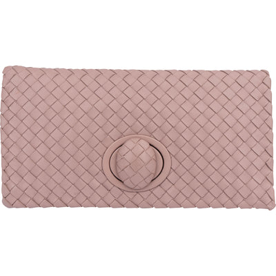 Bottega Veneta Intrecciato Leather Turnlock Clutch - vintageandkickz