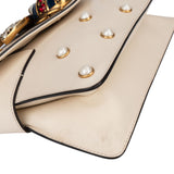 Gucci White Leather Queen Margaret Bee Crossbody Bag