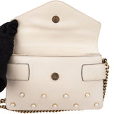 Gucci White Leather Queen Margaret Bee Crossbody Bag