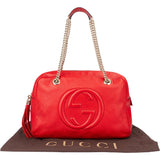 Gucci Red Leather GG Soho Handbag