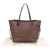 Louis Vuitton Damier Ebene Monogram Neverfull MM Shopper Handbag