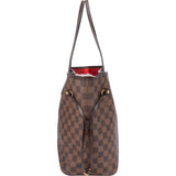 Louis Vuitton Damier Ebene Monogram Neverfull MM Shopper Handbag