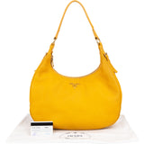 Prada Yellow Leather City Shoulder Bag