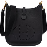 Hermès Clemence Leather Evelyne 16 Crossbody Bag - vintageandkickz