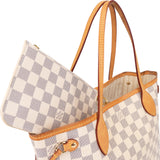 Louis Vuitton Damier Azur Monogram Neverfull PM Handbag